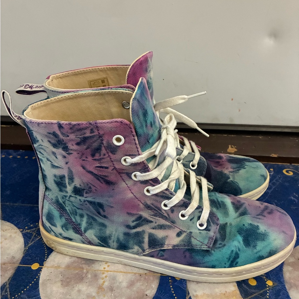 Rare Dr. Martens V Page MTD Tie-Dye Canvas Boots 10